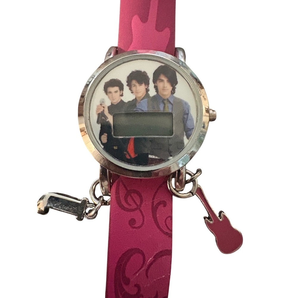 Vintage Jonas Brothers Claires Digital Watch 3 Interchangeable Straps Charms